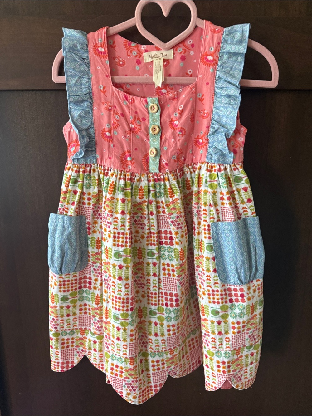 Matilda Jane Coral & Blue Floral Patchwork Sundress